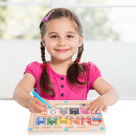 Magnetisch Doolhof - Montessori speelgoed - Houten speelgoed - Magnetisch Kleur- en Nummerdoolhof - Sensorisch speelgoed - Peuter speelgoed - Educatief Montessori Speelgoed 3 jaar — afbeelding 5