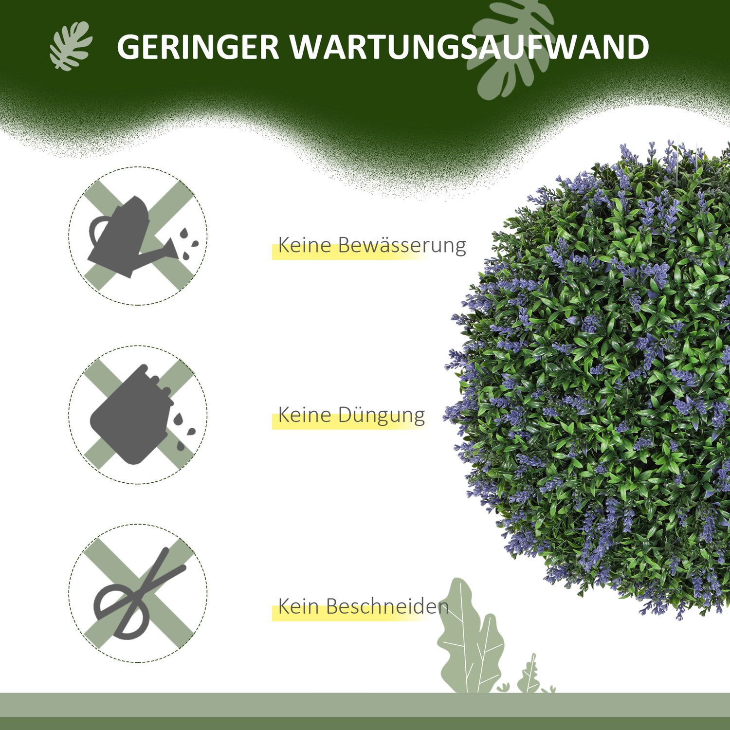 2-delige set kunstlavendel 42 cm kamerplant violet+groen