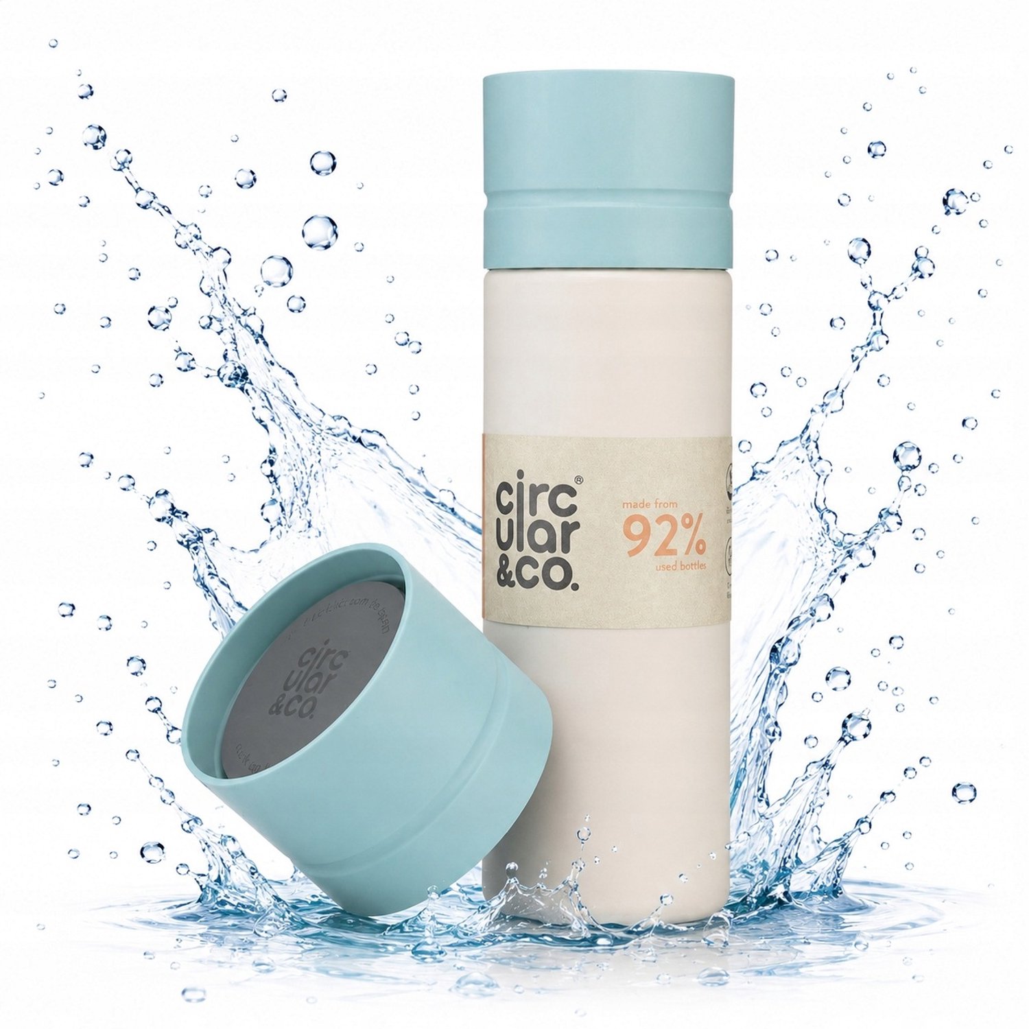 Merkloze Herbruikbare Waterfles 600 ml - Gemaakt van Gerecycled Materiaal