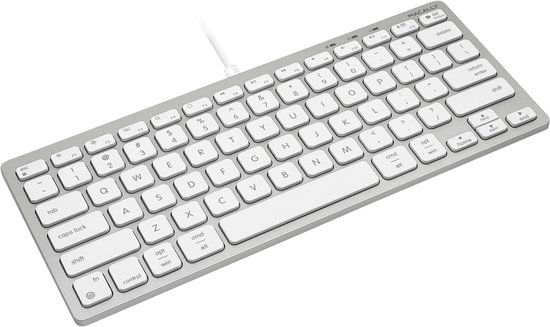 Macally UCASLIMKEYCA Compact bedraad USB-C en USB-A toetsenbord voor Apple Mac en iPad - Witte toetsen - U.S. Engels (QWERTY) layout — cadeau in Elektronica - foto 8