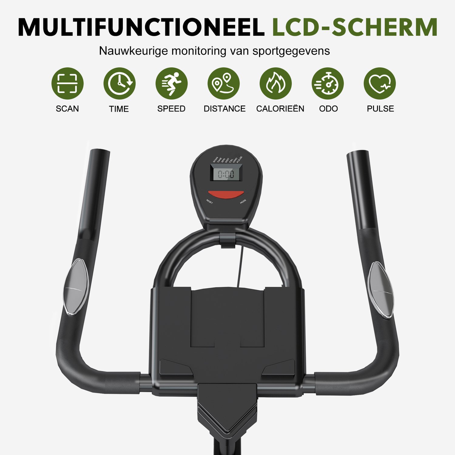 YEE RUN Hometrainer - 0-100% Verstelbare Weerstand - Verstelbaar Stuur en Zadel - Hartslagmeting - App-compatibel - Stil werkend - LCD Display - Max. 120 kg - Hometrainer Fiets - Fitness Fiets - Spinningfiets thumbnail 2
