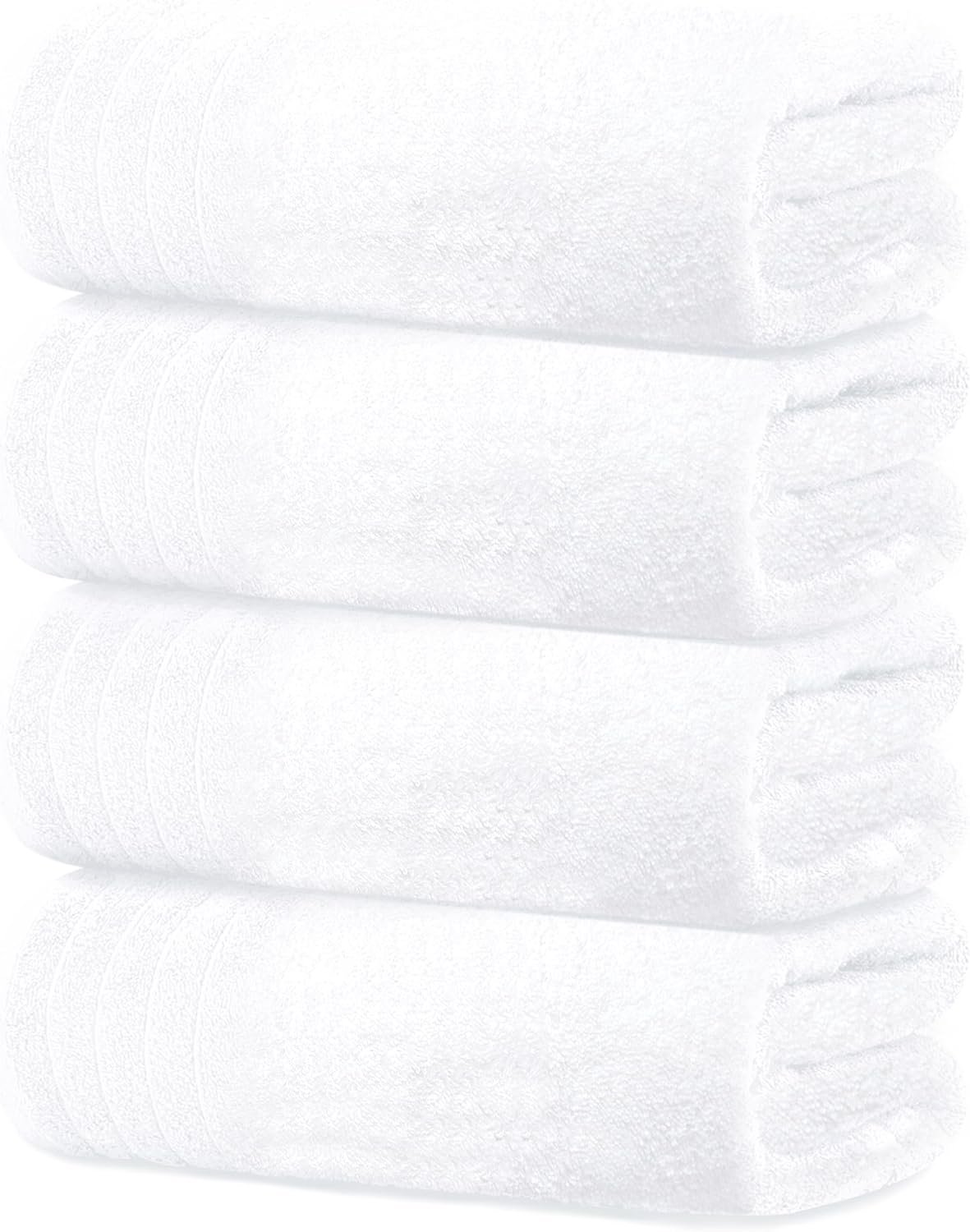 Set van 4 grote badhanddoeken (69 x 140 cm) - wit