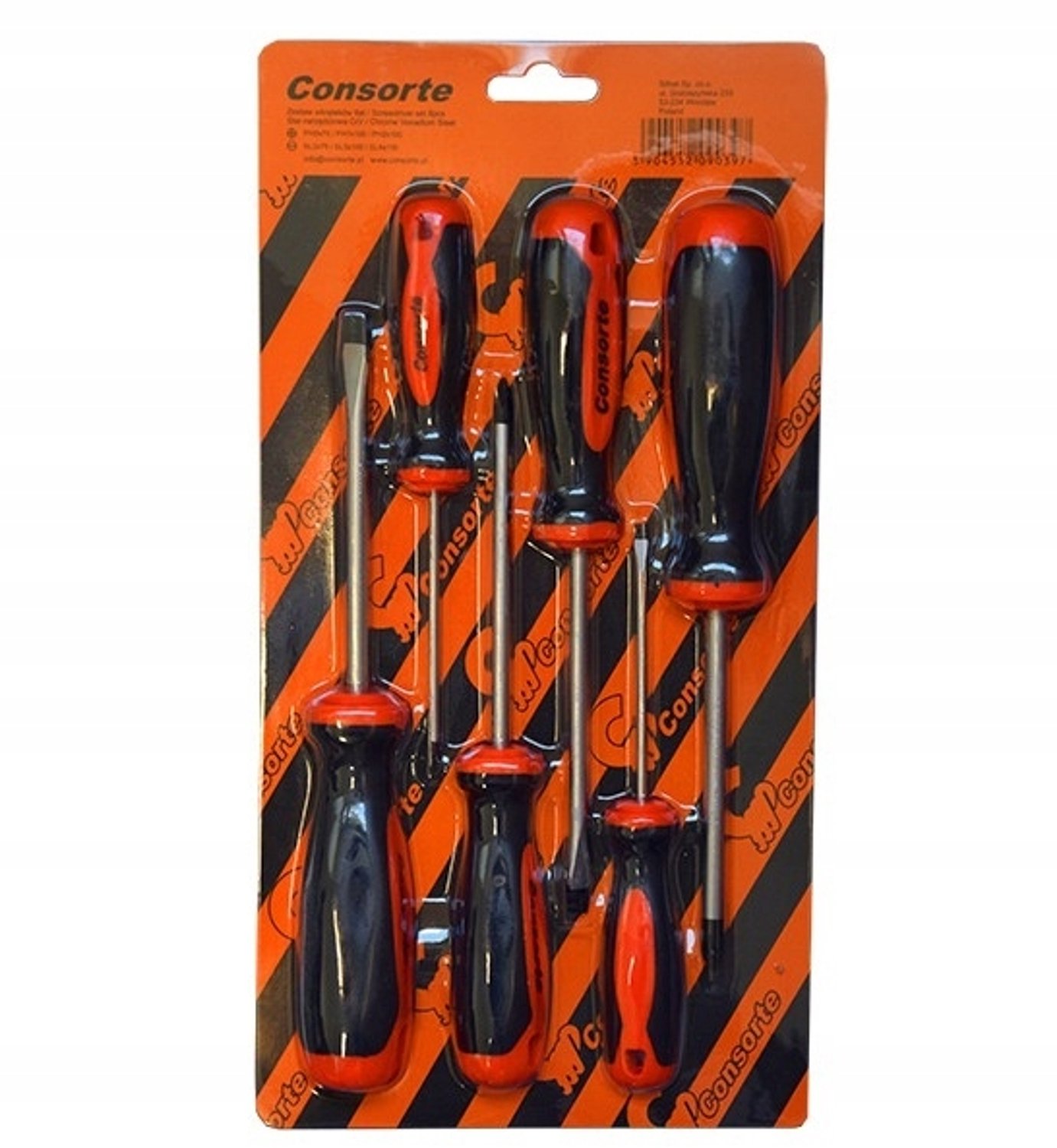 Consorte Schroevendraaierset 6 Delen CRV Staal Magnetisch