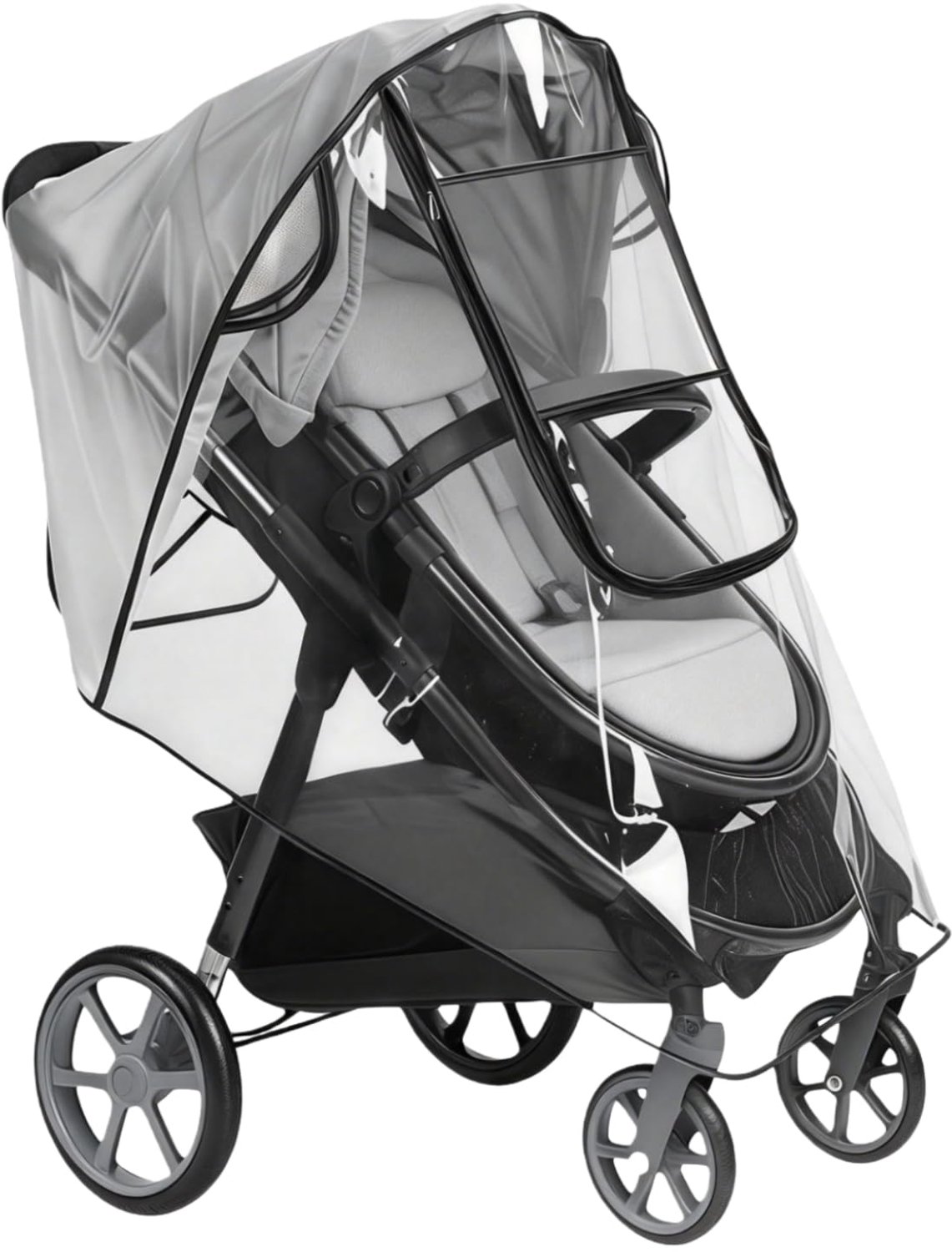 Famanu - Regenhoes Buggy - Bescherming tegen regen en vocht - Gemaakt van EVA-materiaal van voedingskwaliteit - Transparant 1 stuk