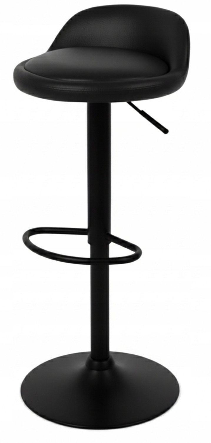 Zwarte Bar Krukken BARI Mat Leer - Draaibaar, Loft Design