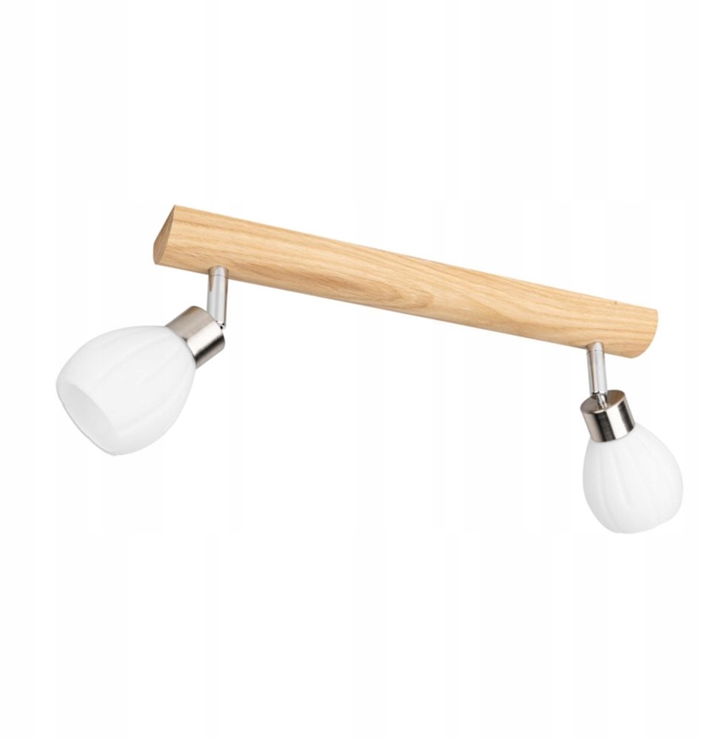 Merkloze Plafondlamp G9 met Houten Basis en Glazen Kap