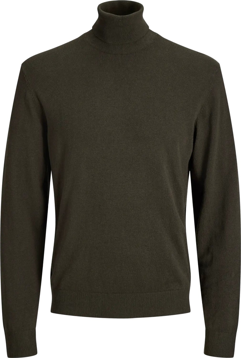 JACK & JONES Emil knit roll neck slim fit - heren pullover viscosemengsel met col - groen (rosin)