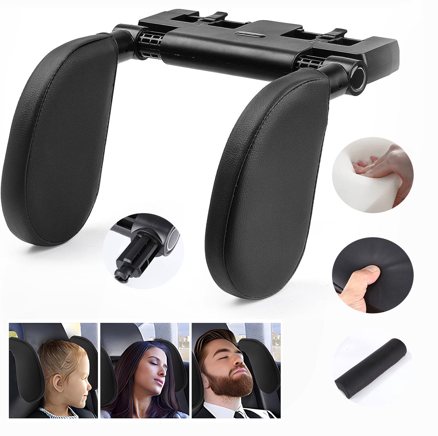 U-Vormig Autoslaapkussen, Neksteun Voor in de Auto, Neksteun Van Traagschuim, Ergonomisch en Comfortabel.