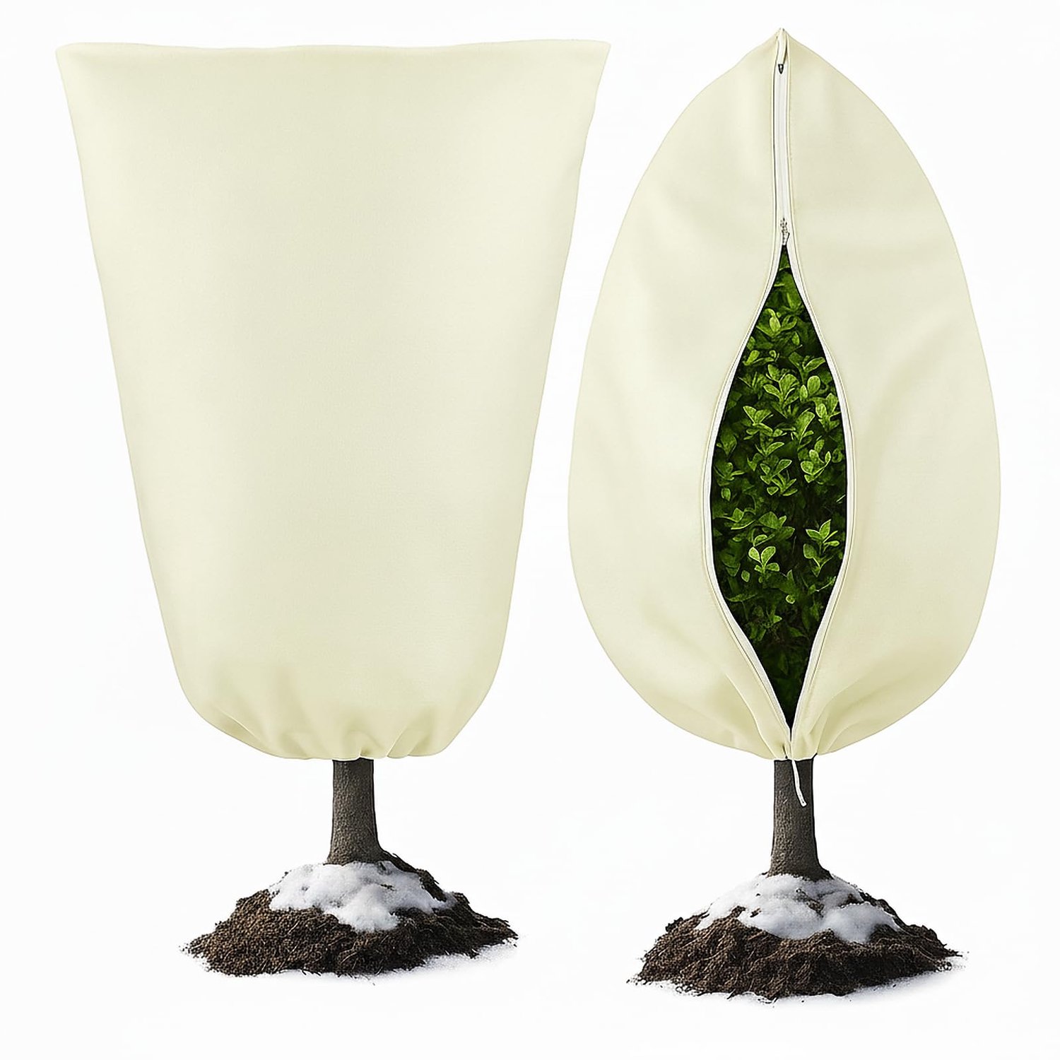 Famanu - Vorstbescherming voor planten - Houdt uw kuipplanten veilig bij kou - Sterk polyethyleen - Groen 1 stuk