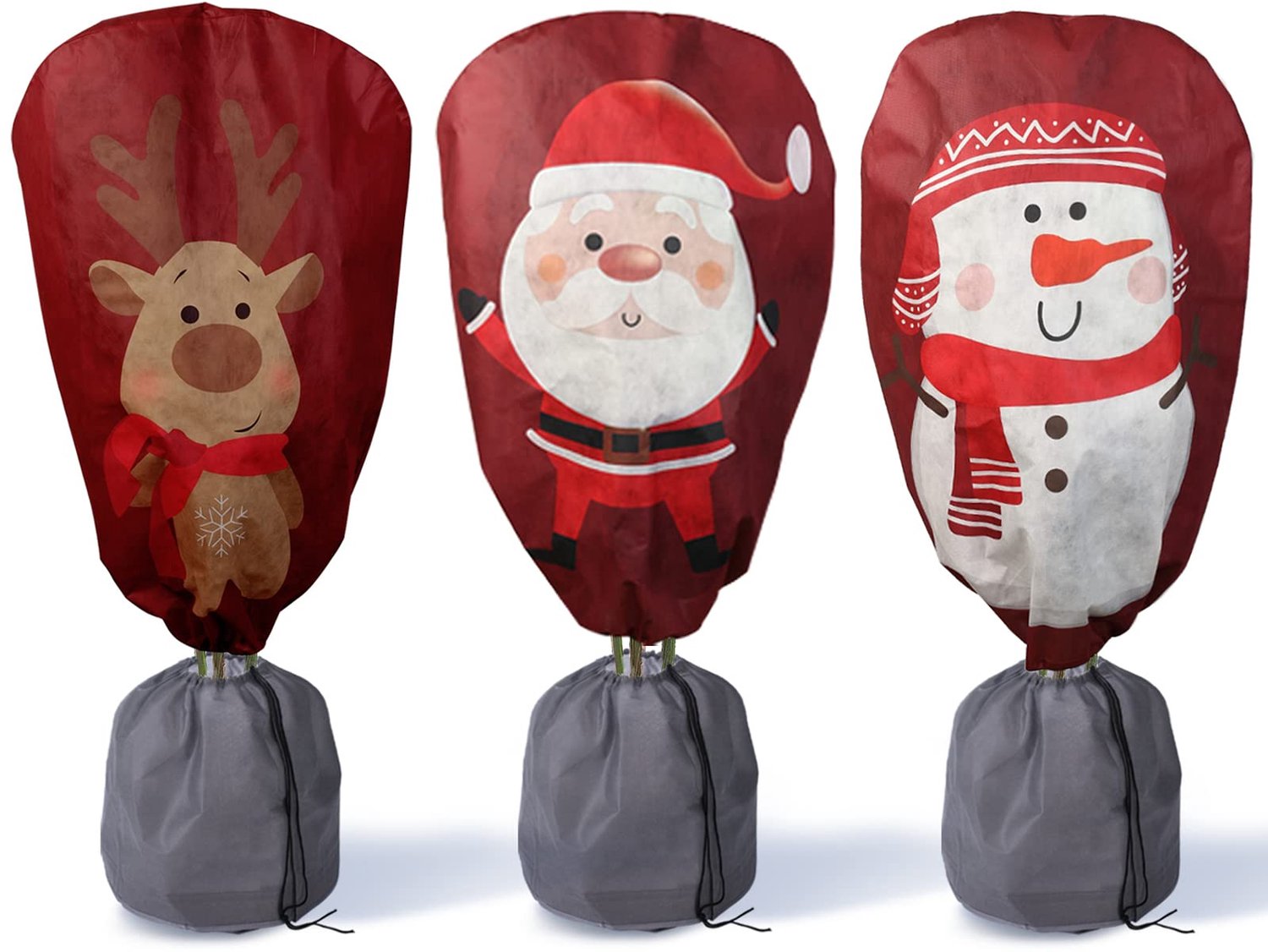 Famanu - Decoratieve afdekhoes voor potplanten - Bescherming tegen winterse omstandigheden - Vliesmateriaal - Rood 1 stuk