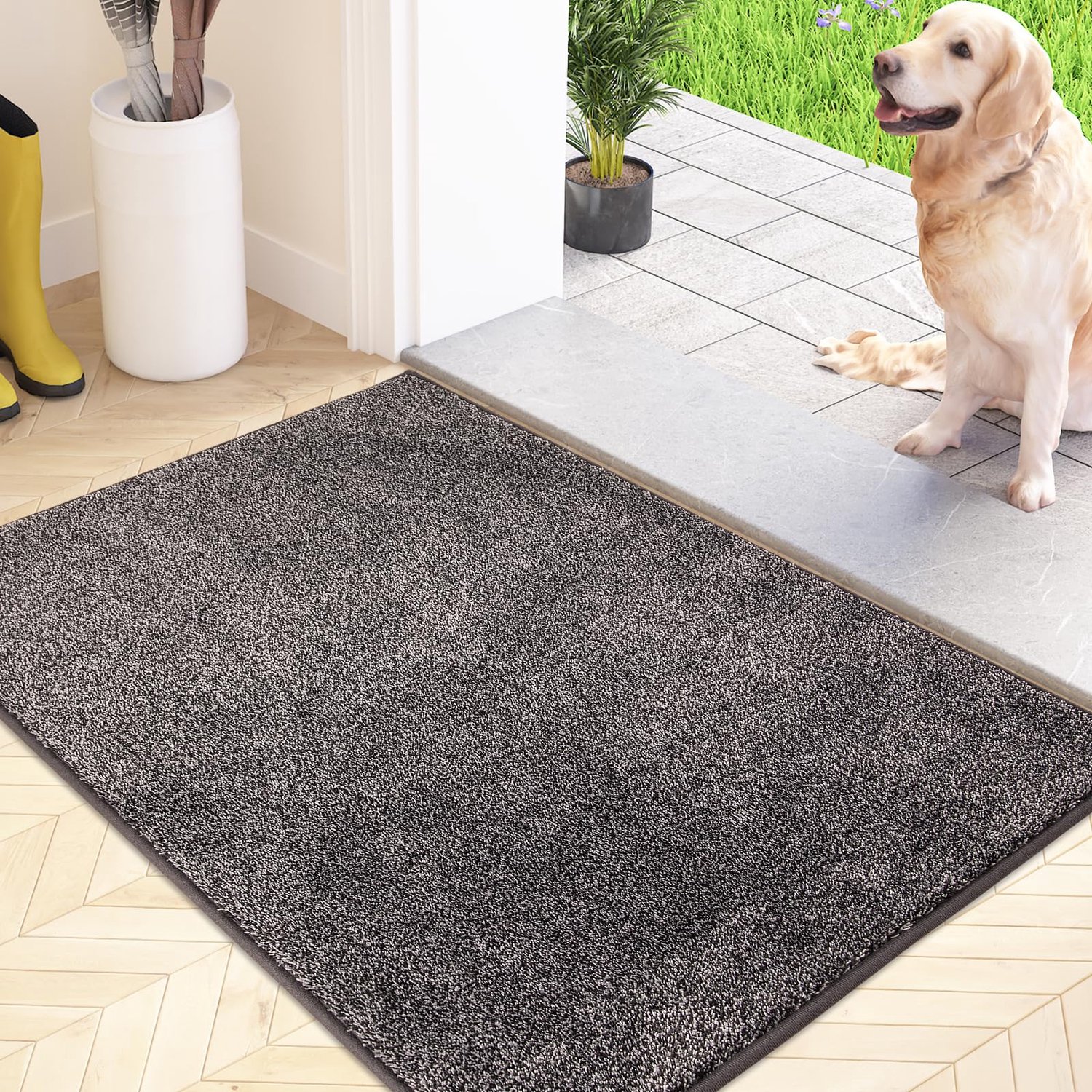 Famanu - Vuilvangmat - Houdt je huis schoon - Duurzaam polyester - Grijs 1 stuk