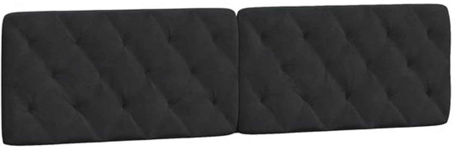 Hoofdbordkussen - Kussen voor bedhoofdeinde - Comfortabel lezen - Ruitenstiksel - 200 cm - Zwart