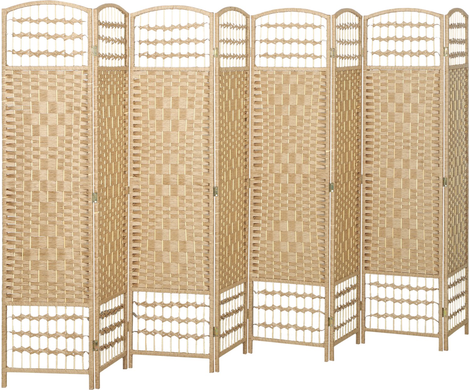 Hoohohoo 8-delig Kamerafscheider Opvouwbaar 320x170 cm Naturel