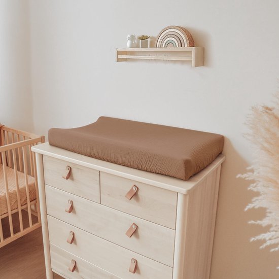 2 Stuks Aankleedkussenhoes - 82*41CM - Aankleedkussenhoes Badstof - Universele Wieglaken - Wieglaken set - Baby Hoeslaken Wieg - Zachte Hoes Baby Aankleedkussen - Elastisch - Mousseline Katoen — afbeelding 2