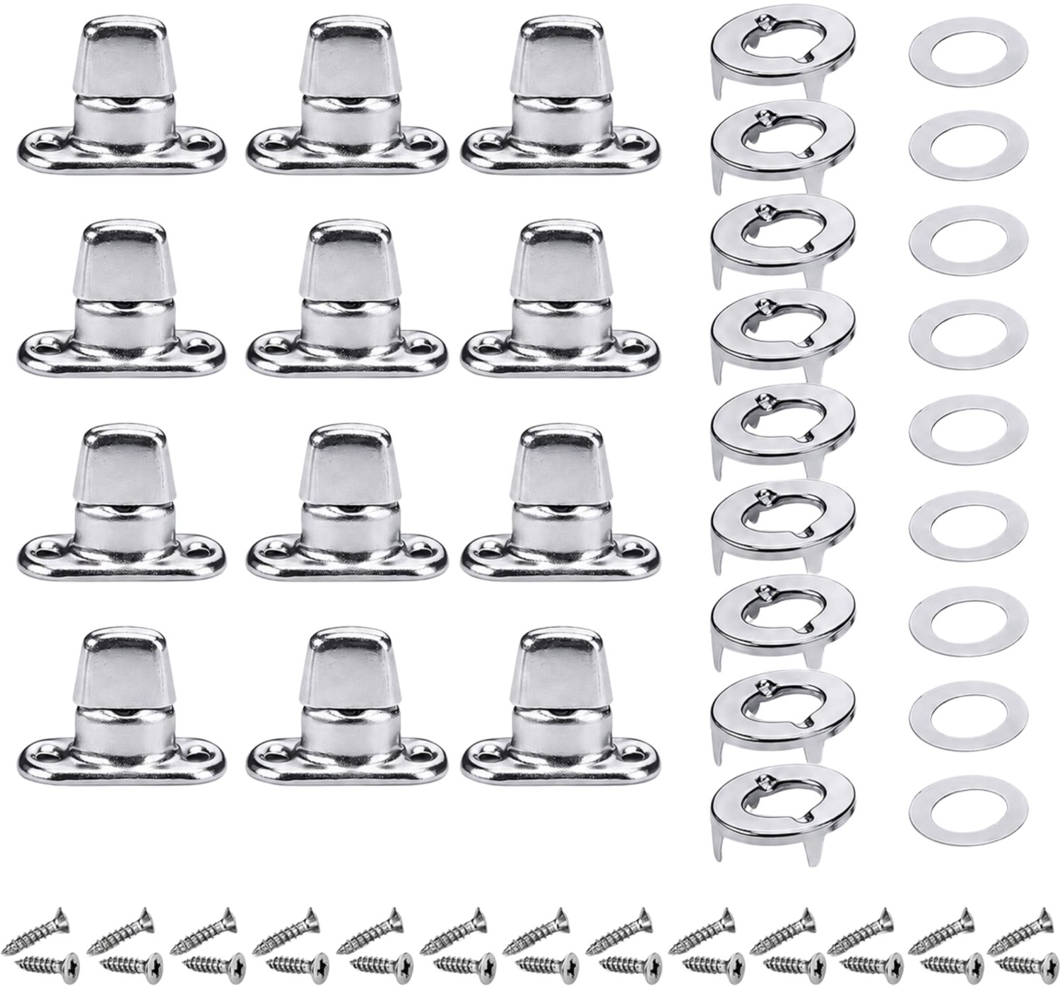 Draaisluiting set - 12 stuks - Metaal - Voor zeil, tassen, tenten en leer - Zilverkleurig