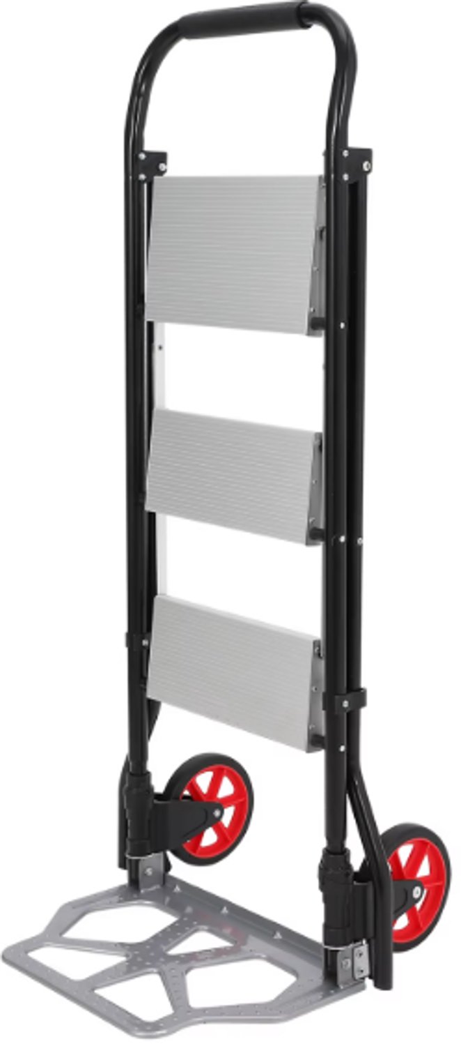 Lifero Transportkar - 2-in-1 Opvouwbare Handkar & Trapladder - Draagbare Trolley - Steekwagen - Hulp Vervoeren - 3 Trap Treden