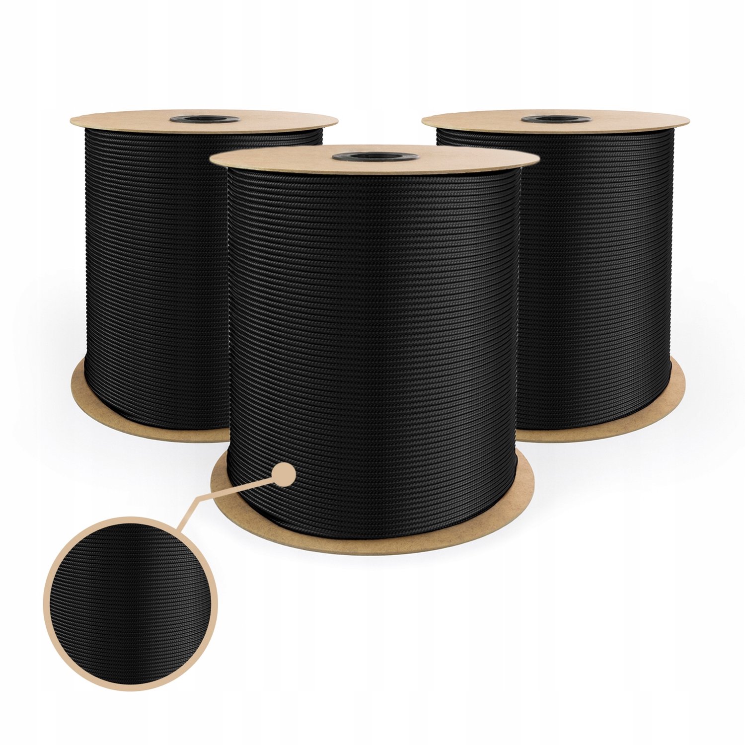 Merkloze Zwarte Gevlochten Polypropyleen Touw - 20mm Diameter, 1m Lengte