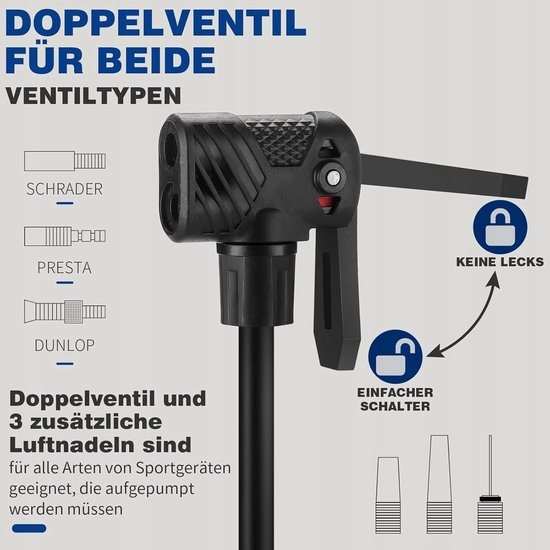 Fietspomp met Manometer - 11 Bar / 160 PSI - Vloer Model — afbeelding 3
