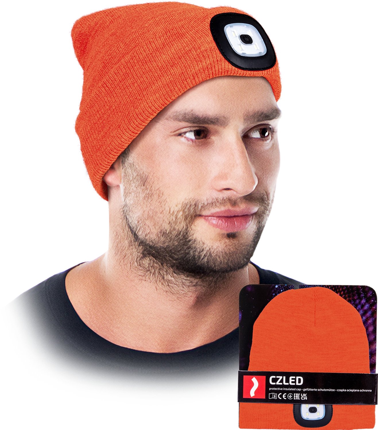 Warme Wintermuts met USB LED-zaklamp - 3 standen
