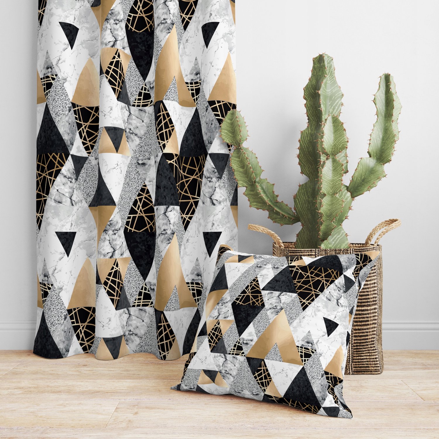 Kant-en-klare Gordijnen 140x270cm - Geometrisch Patroon - Gordijnband