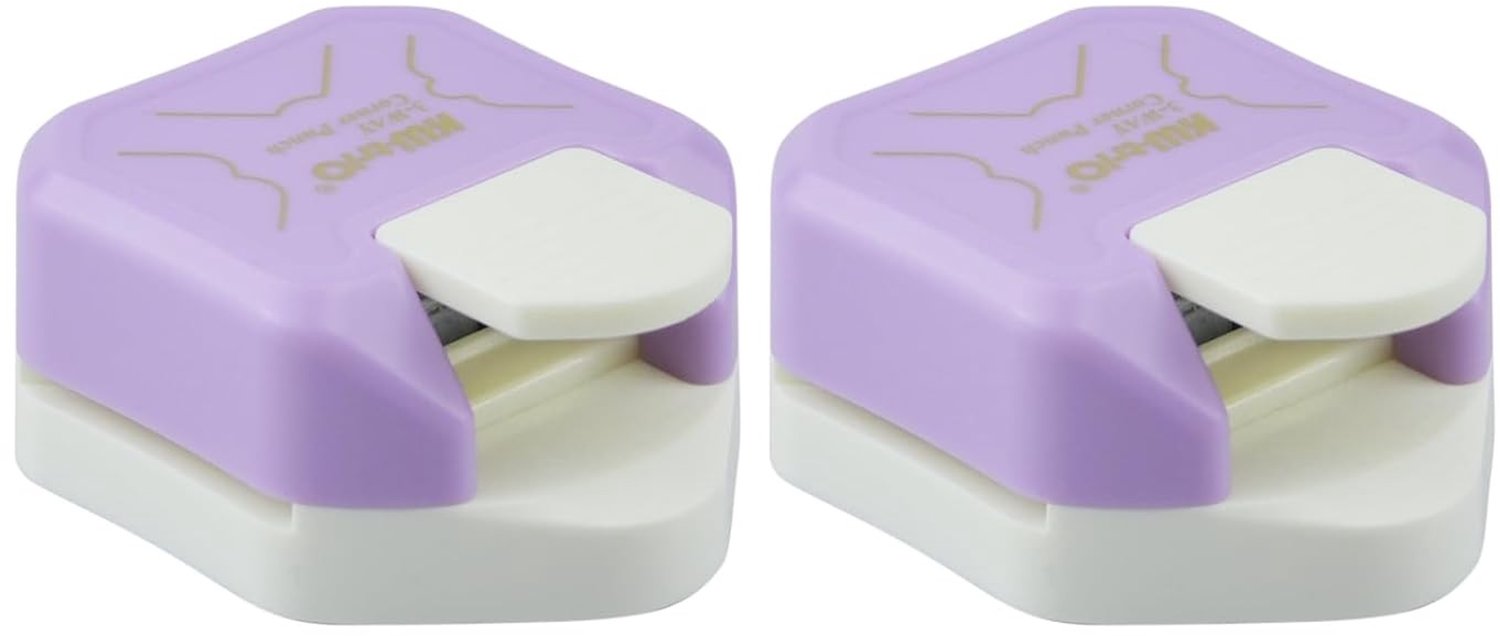 Hoekafwerking Toolset voor het Ronden van Hoeken - 3-in-1 Metalen en Plastic Hoekensnijder voor Scrapbooking, Kaarten en Uitnodigingen - 4/7/10mm (Paars)