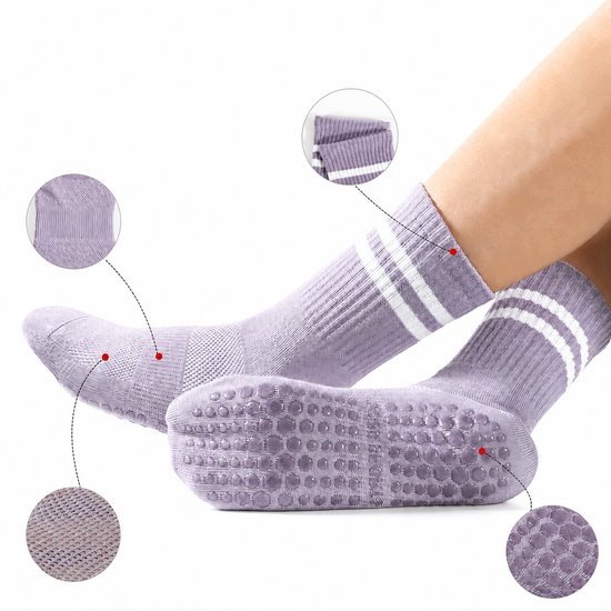 4 Paar Antislip Sokken voor Yoga & Dans - Halve Kuit, Ademend — afbeelding 2