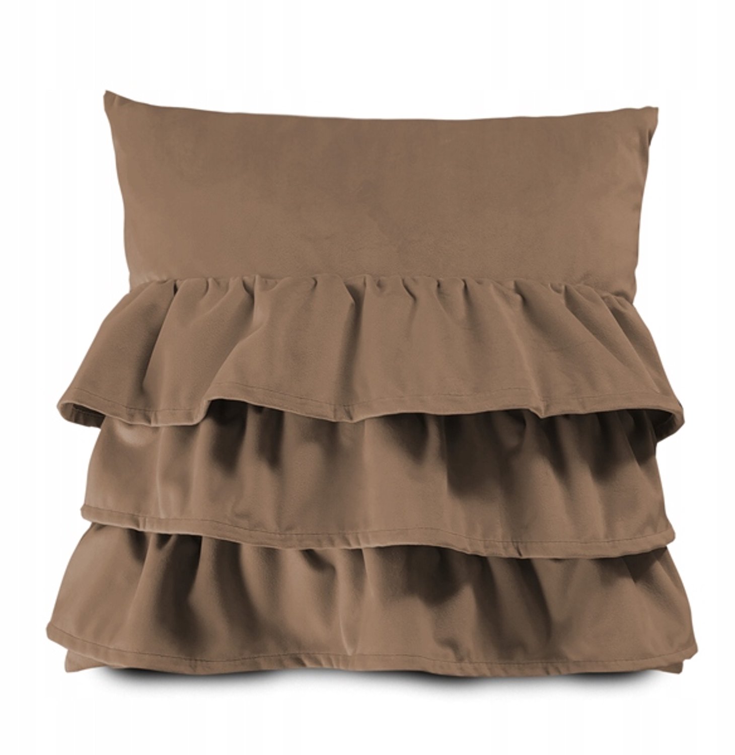 Decoratieve Kussensloop VELVET VE2206 met Ruches - Lichtbruin