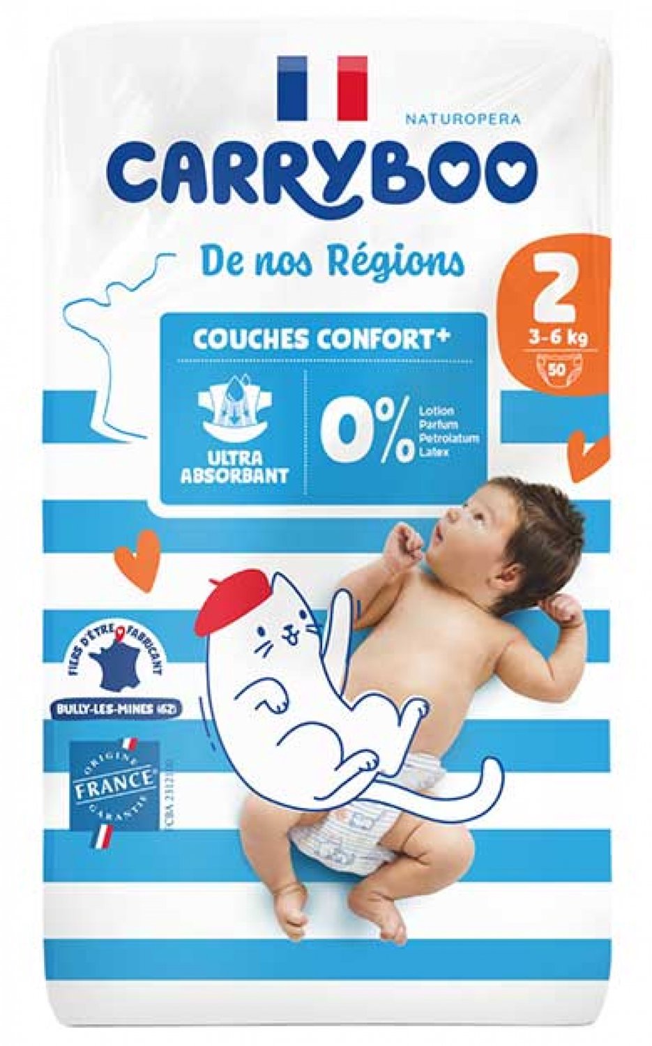 Carryboo De Nos Régions luiers maat 2 | 50 stuks