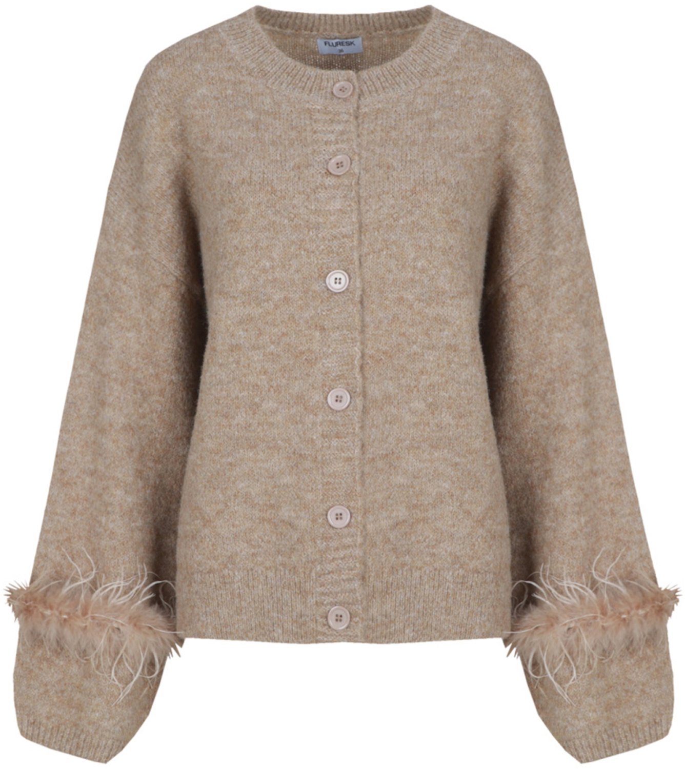 Fluresk Vest Solis Knit Cardigan 26wvf08 523 Light Camel Dames Maat - W38