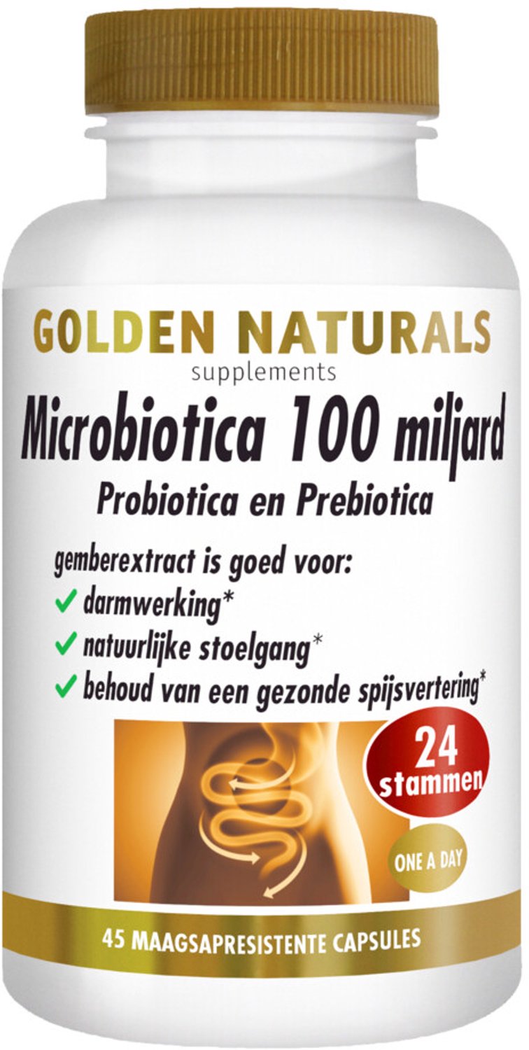 Golden Naturals - Microbiotica 100 Miljard - 2 x 45 vegacapsules - Voordeelverpakking
