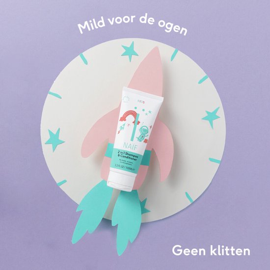 Naif - Kids 2 in 1 Shampoo & Conditioner - 3 x 200 ml - Voordeelverpakking — afbeelding 3