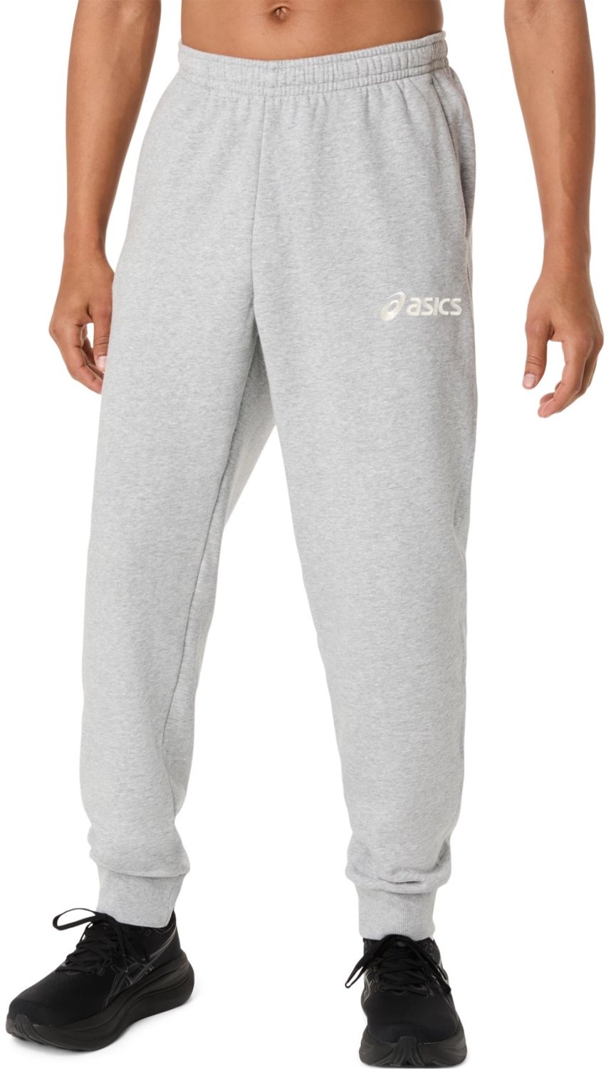 Asics Grijze Logo Fleece broek Grijs