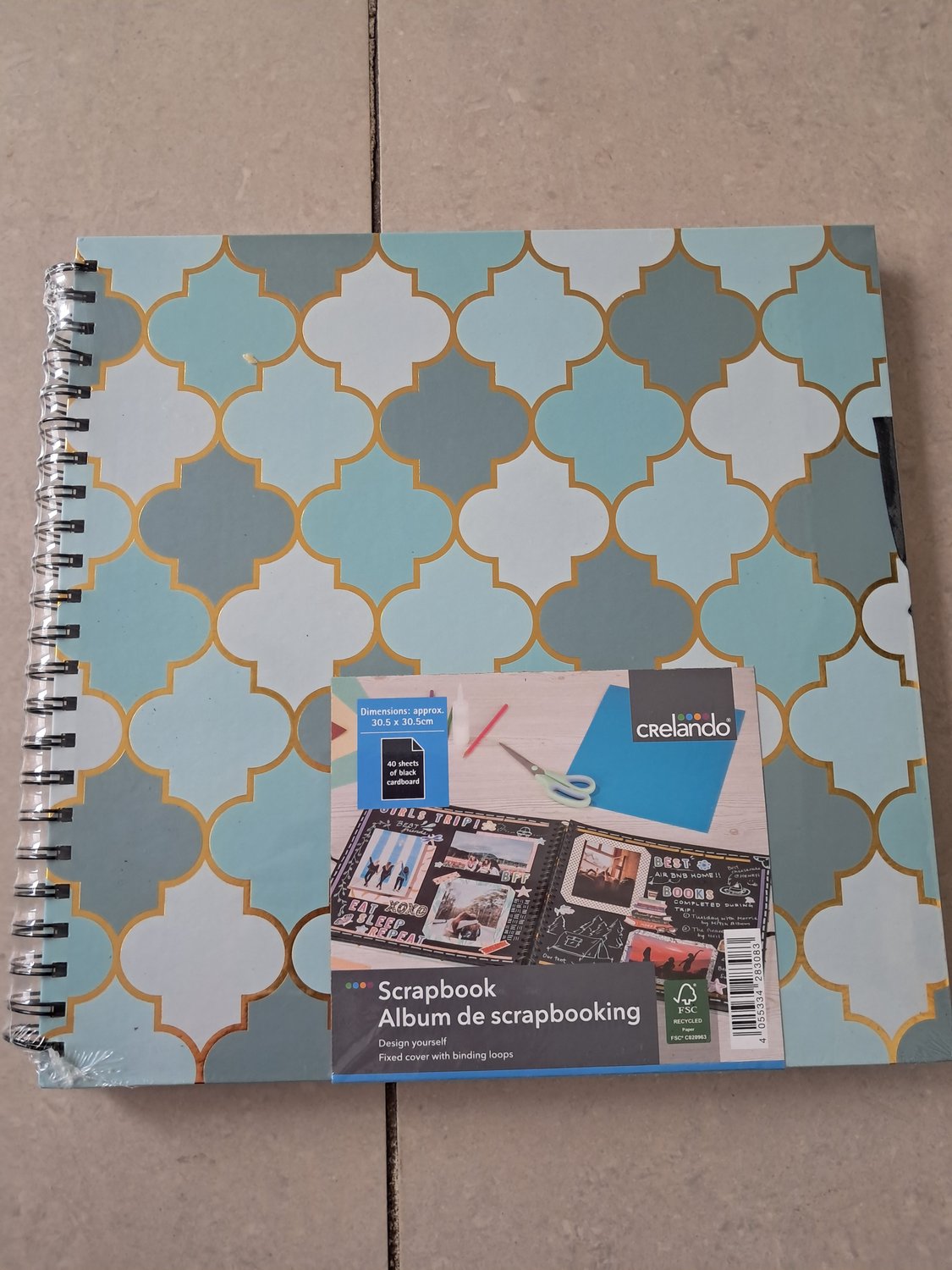 Crelando Scrapbook - Stevige omslag met laminering - Blauw - 40 vellen zwart karton