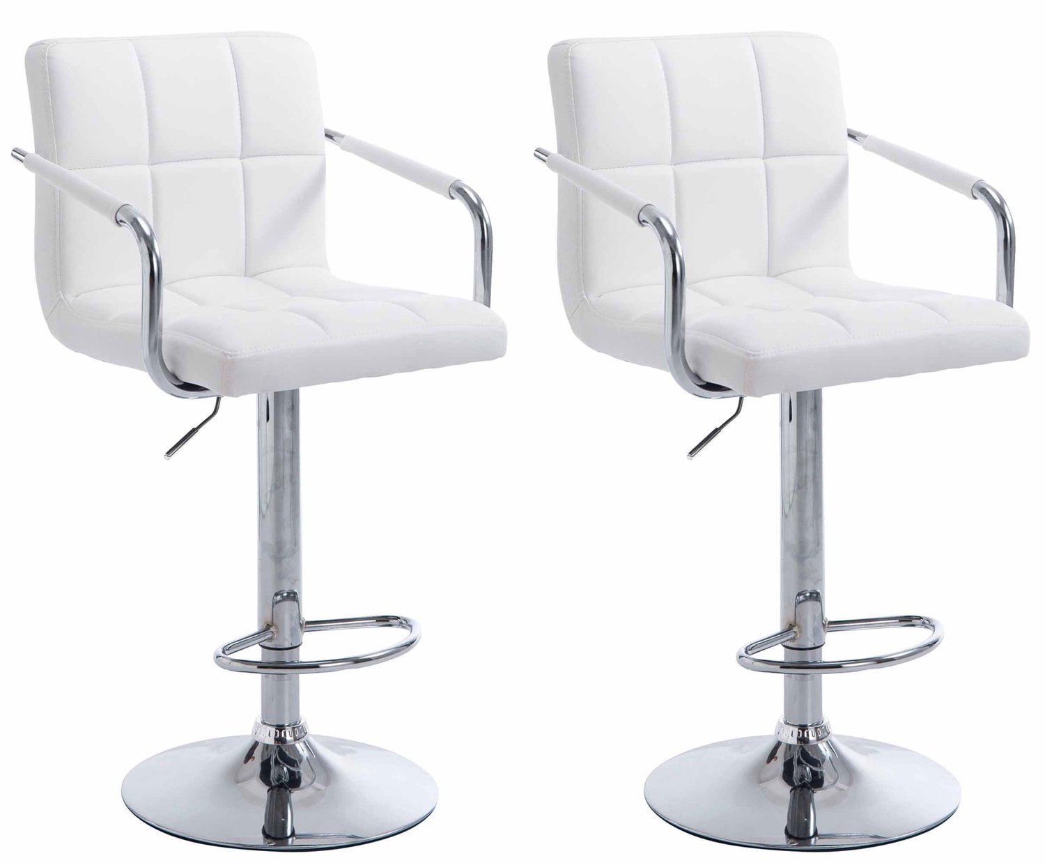 Luxe Comfort Torino 0276 barkrukken (set van 2) - wit wit chroom