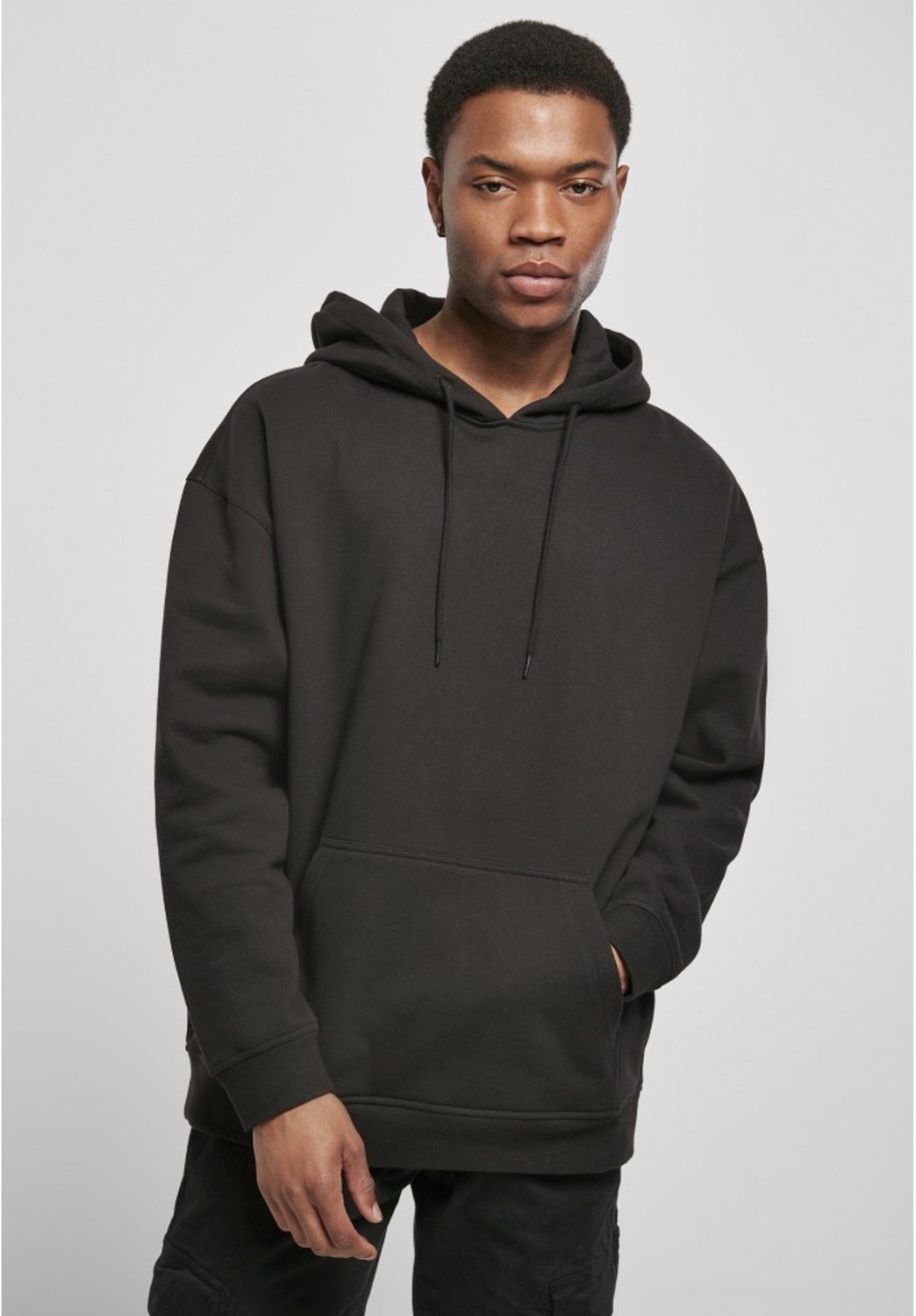 Build Your Brand Basic Oversized Hoodie Heren Trui met capuchon – M Zwart
