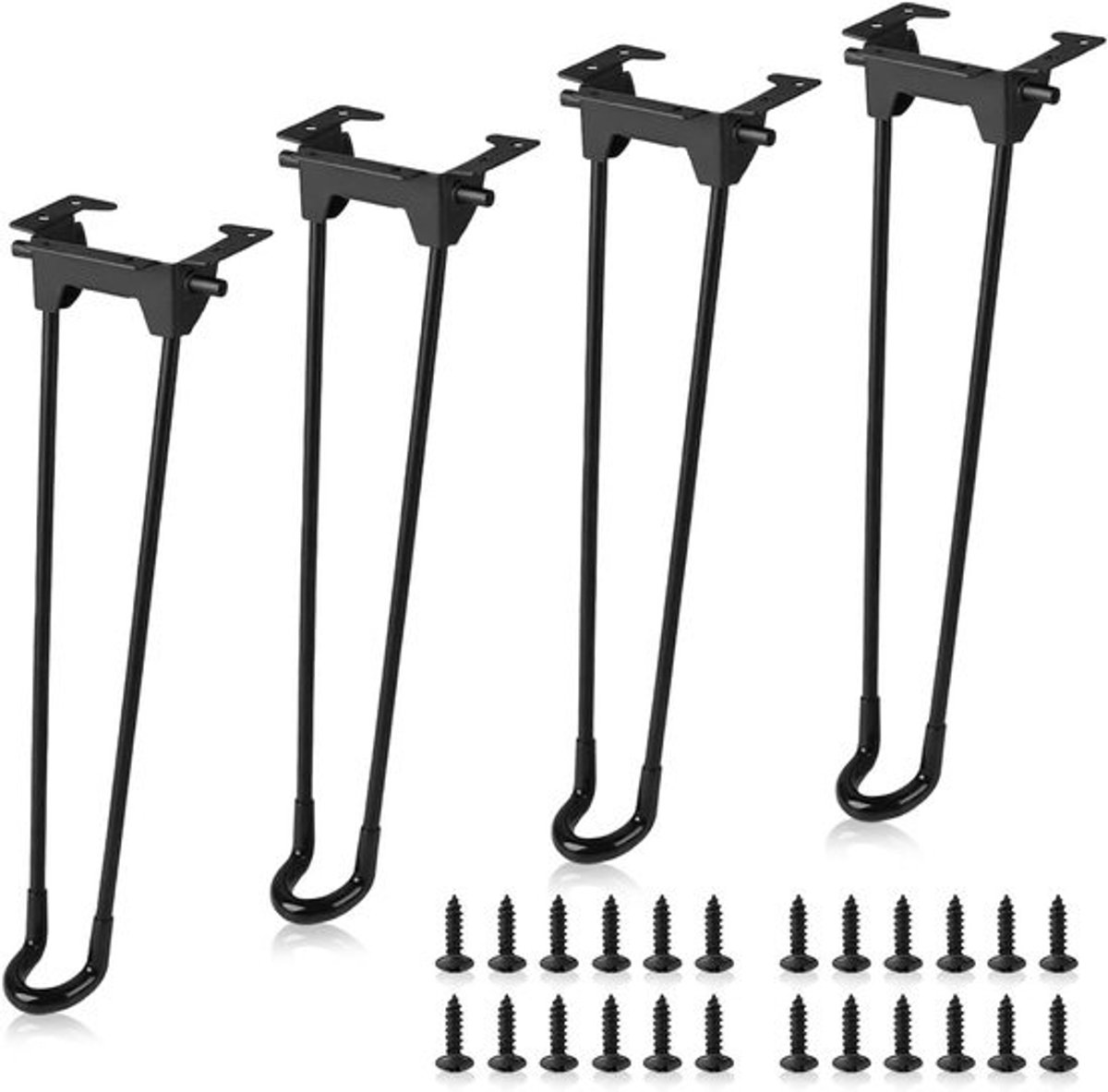 Tafelpoten - Set van 4 - Voor meubels maken - Inklapbaar ontwerp - 32 cm hoog - Zwart