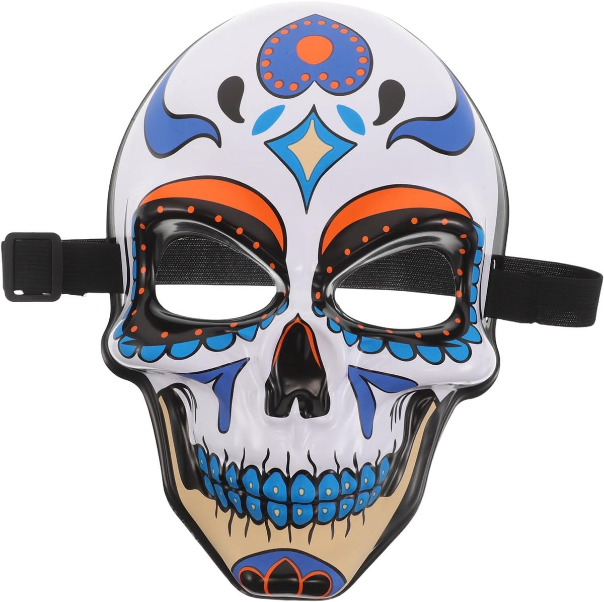 Bedekkend Schedelmasker voor Cosplay met Verstelbare Band Vervagingsbestendige Kleuren Uniek Ontwerp Geschikt voor Mannen Vrouwen Mexicaanse Verkleedfeesten Maskerade