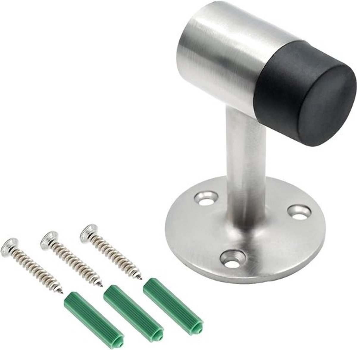 Heavy Duty vloerstopper met rubberen bumper - Zinklegering