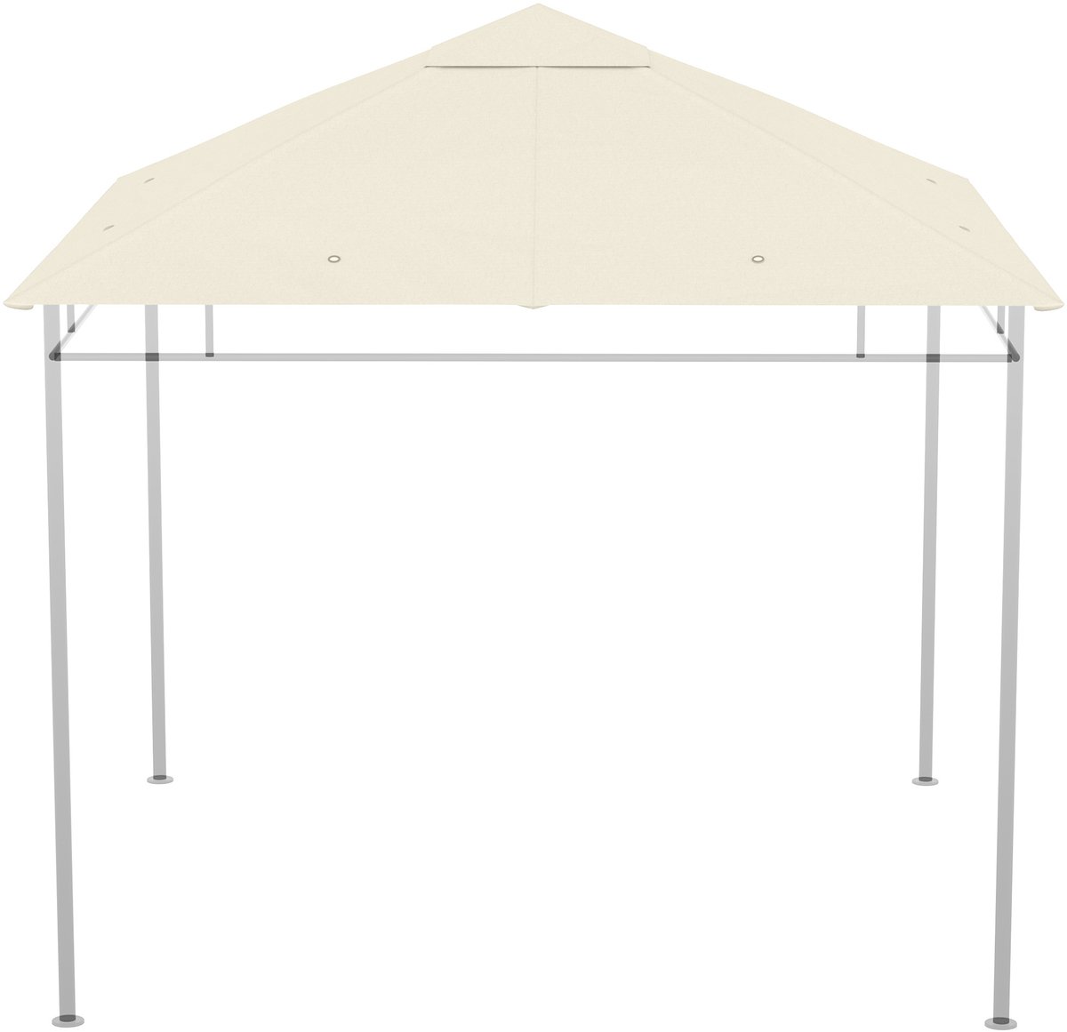 Reservedoek voor paviljoen, paviljoen, tent, vervangend dak, tuinpaviljoen, polyesterweefsel, hoge dichtheid, 180 g/m², uv-bescherming, 3 x 3 m, crèmekleurig
