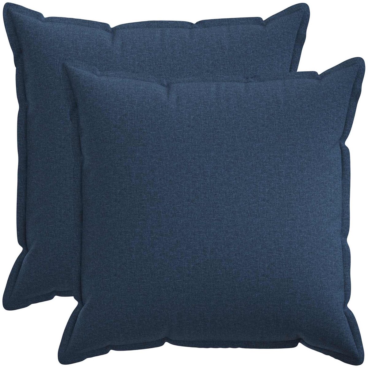 vidaXL Dekenkussen - 2 - st - HOUTEN - Blauw - 65 - x - 65 - cm - Faux - Linnen