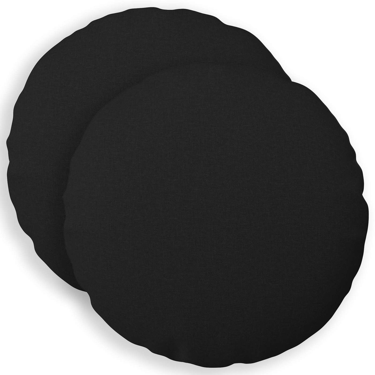 vidaXL Dekenkussen - 2 - st - HEERLEN - Zwart - Diam. - 50 - cm - Stof