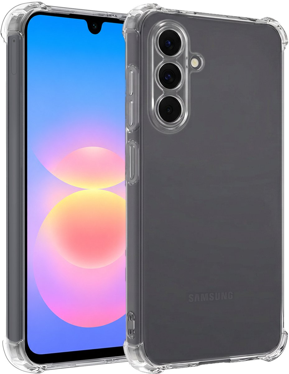 Hoesje - Geschikt voor Samsung Galaxy A18 - Sterk & Shockproof - Siliconen Shock Case - Hoes Cover - Telefoonhoes - Transparant