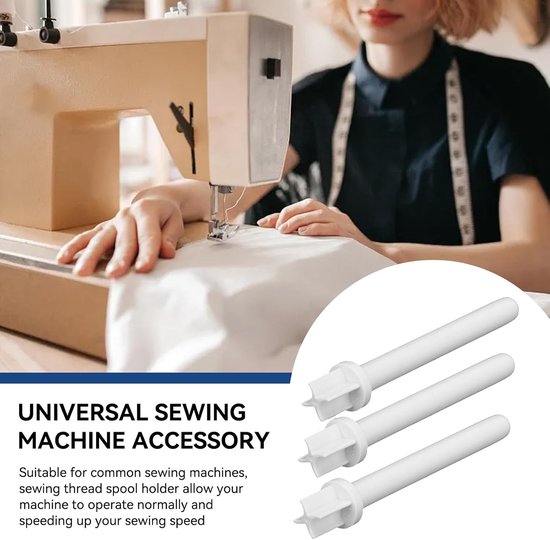 Set van 3 Universele Naaldspoelen voor Naaimachines - Geschikt voor de meeste naaimachines, Verticale Spoel Pins en Duurzaam Plastic — afbeelding 2
