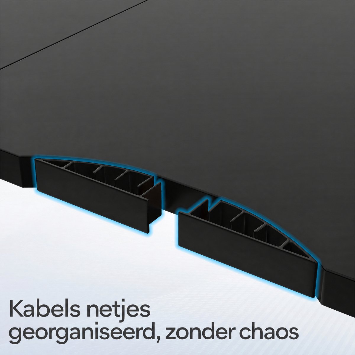 Devoko Elektrisch Verstelbaar Hoekbureau 190 × 155 cm – L-vormig Zit-Sta Bureau met 20 mm Dik Bureaublad – 100 kg Draagvermogen, 3 Geheugenstanden, USB en Kabelmanagement – Zwart thumbnail 6