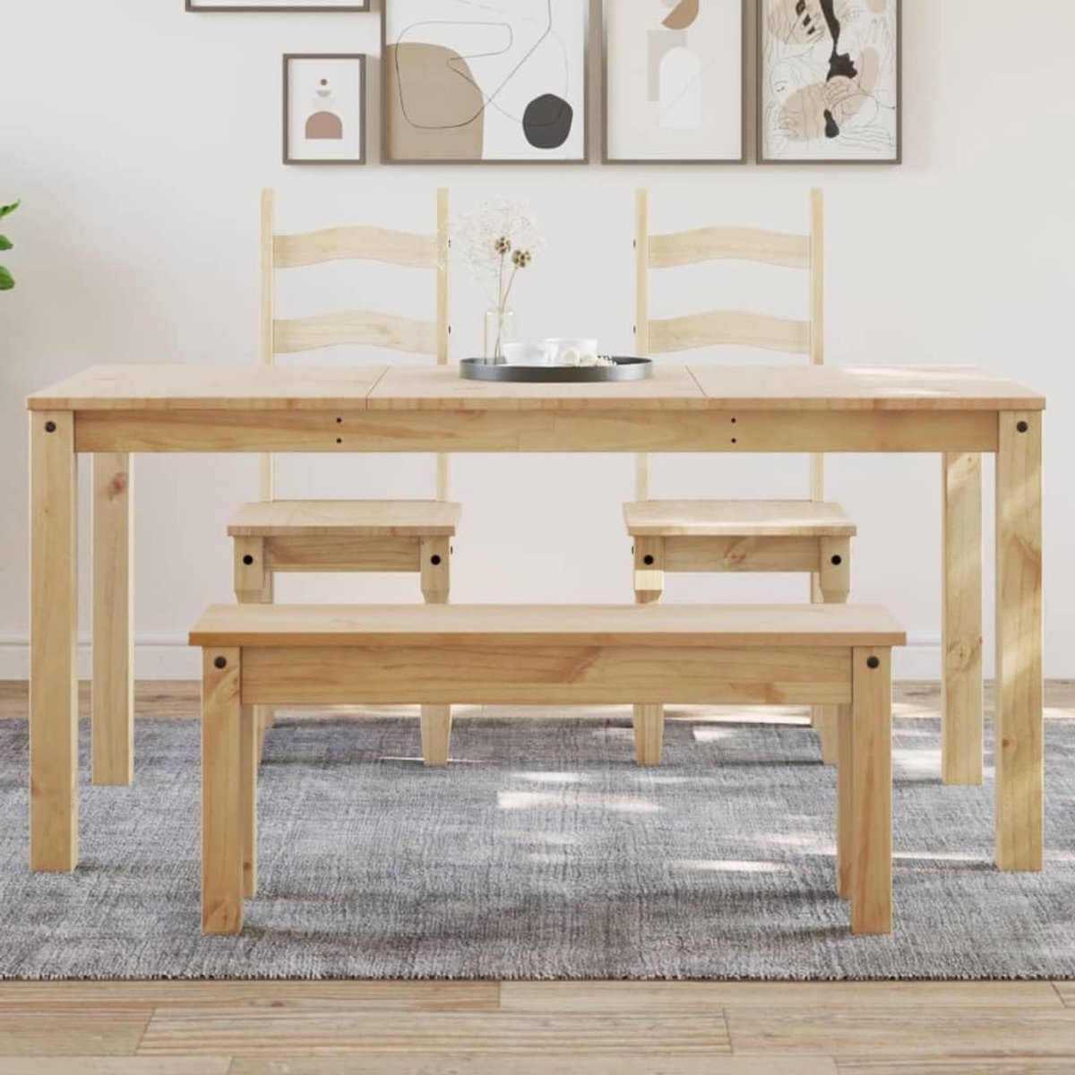 Eettafel Panama Veelzijdige Eettafel Eetkamermeubel voor Woonkamer 160x80x75 cm Massief Hout Pine