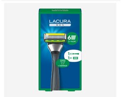 LACURA MEN Scheersysteem Delta 6 + trimmer - 6trapsgewijs geplaatste mesjes