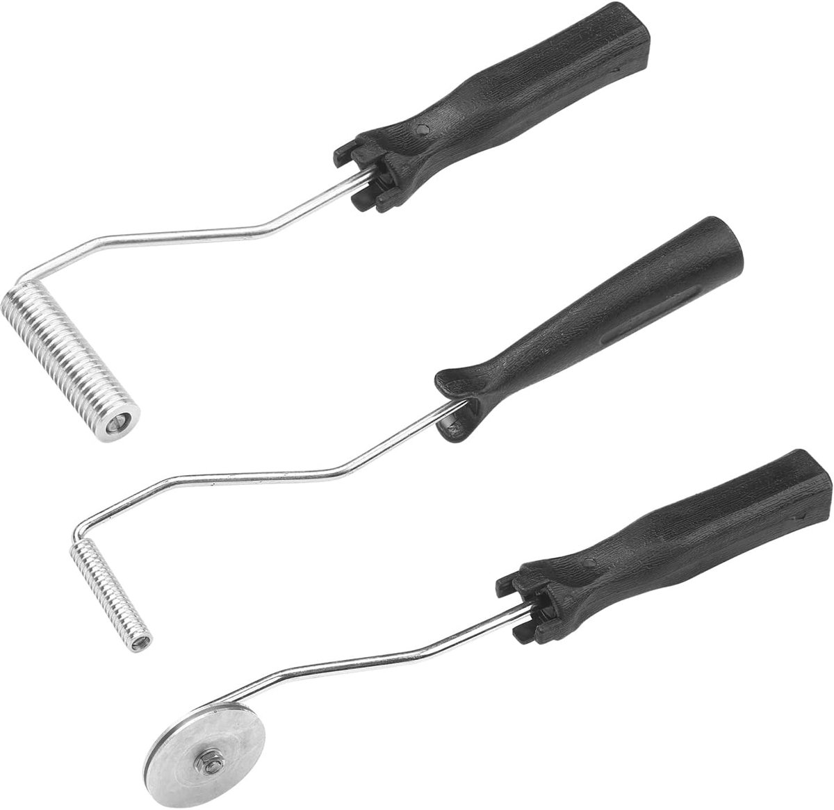3 PCS Fiberglass Roller Kit Professionele Glasvezelrolset, 3 Stuks Glasvezel Bubble Paddle Tool Kit voor Vormhars, Efficiënt, Gemakkelijk Schoon Te Maken