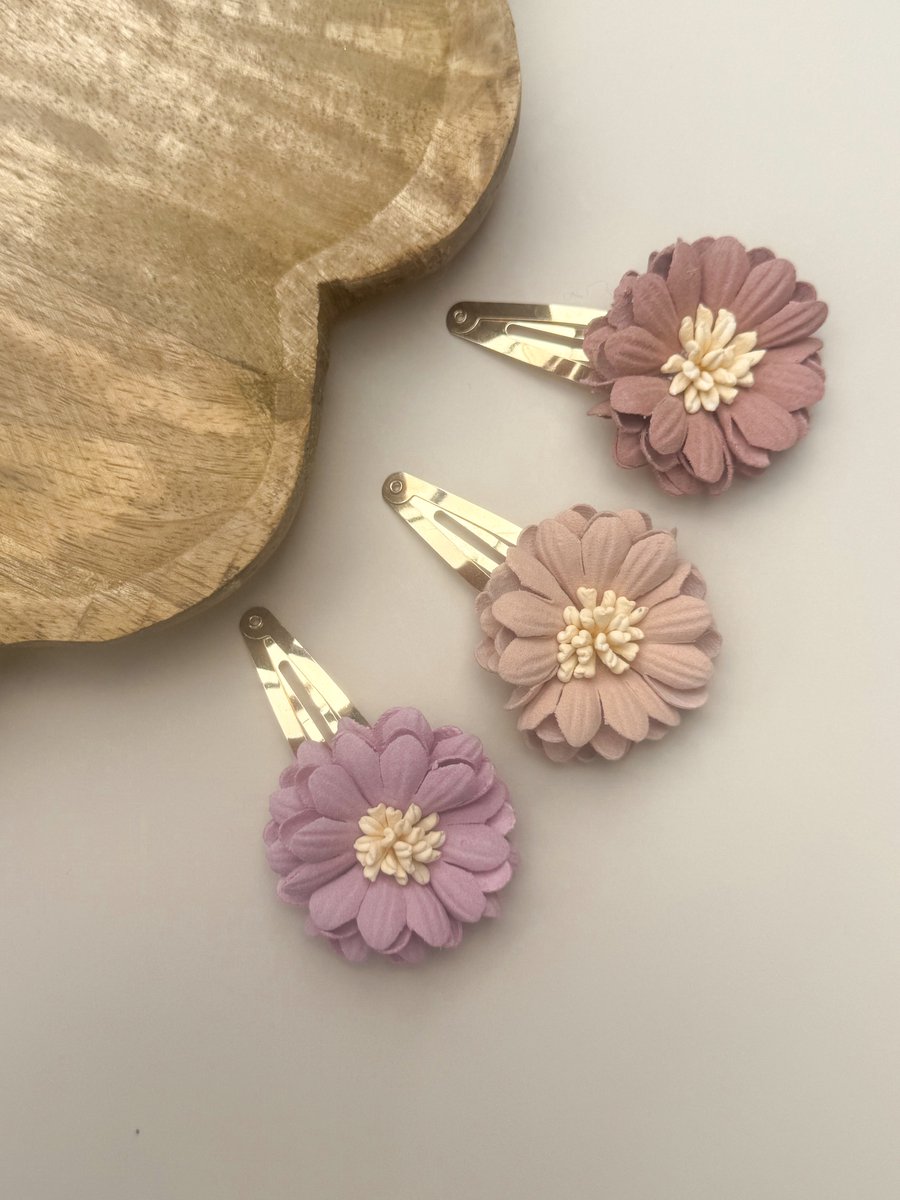 Peony Flower Set - Klikklak Haarspeldje - Haarspeldjes voor Meisjes & Kinderen - Verjaardag - Bloemen - Haaraccessoires voor Peuters & Kleuters