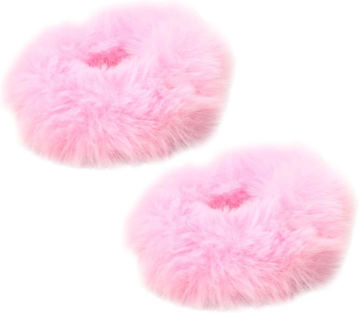 Pluizige haarelastiekjes, 2 stuks, elastische haarelastiekjes
