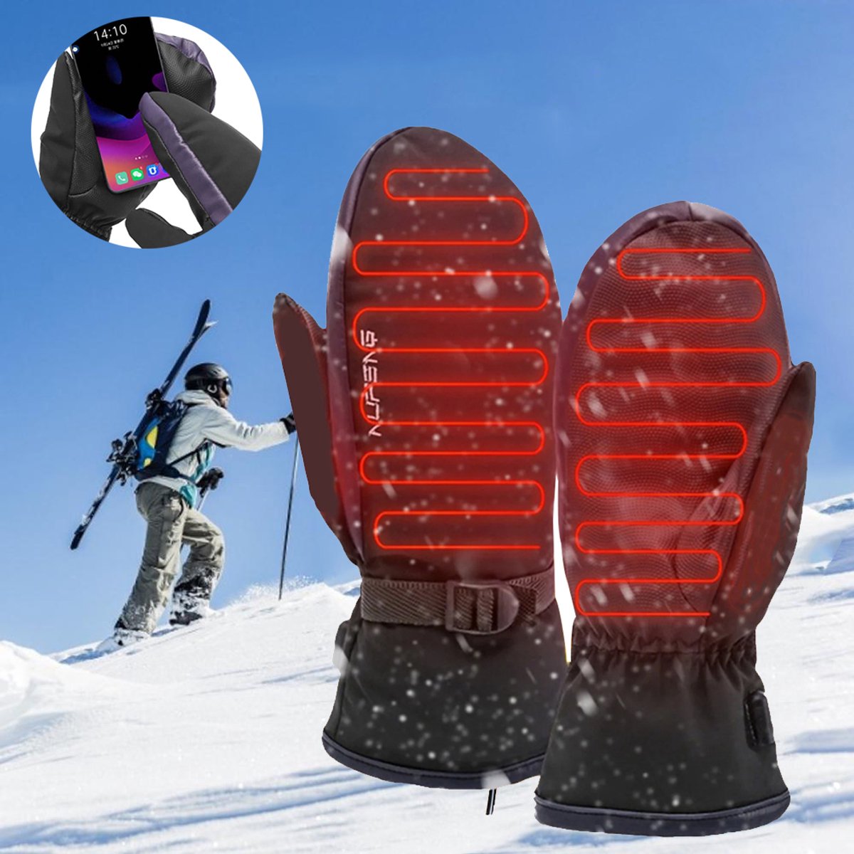 Verwarmde Handschoenen - Verwarmde Wanten Voor Dames En Heren - Thermische Winterhandschoenen Voor Fietsen En Skiën